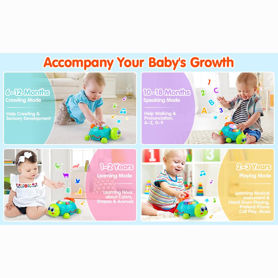 Детские игрушки 12-18 месяцев, светящиеся детские игрушки, музыкальная черепаха с буквами и цифрами, телефон, детские игрушки для обучения, обучающие игрушки, подарки
