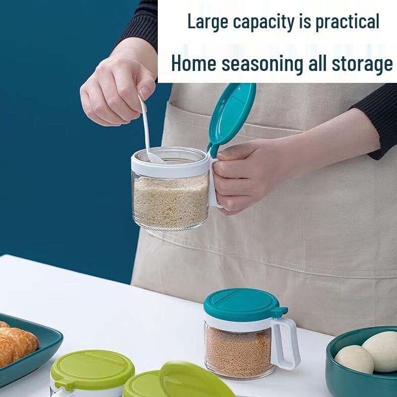 Camellia 3-Piece Round Glass Seasoning Bottle Set