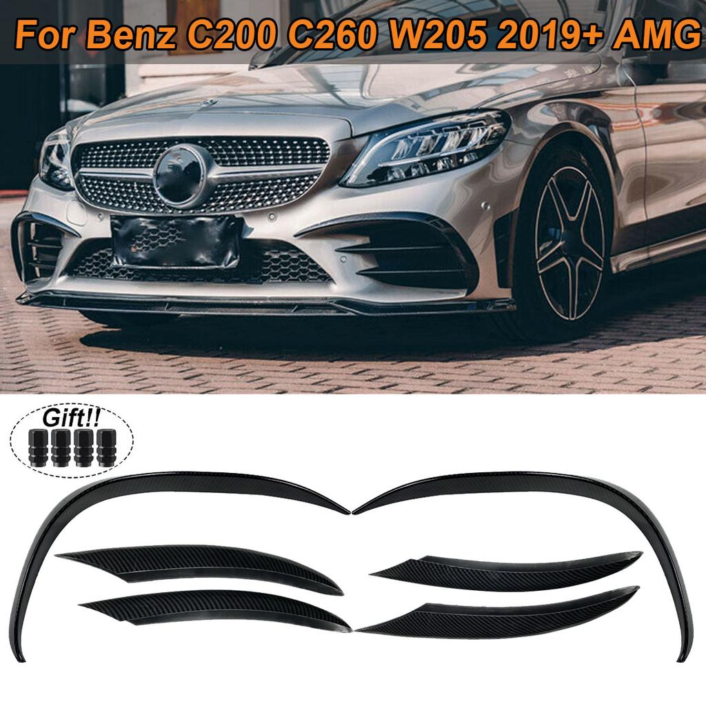Передний бампер Canards Fin Splitter Противотуманная фара Накладка для Mercedes Benz W205 C Class C200 C260 - Автомобиль