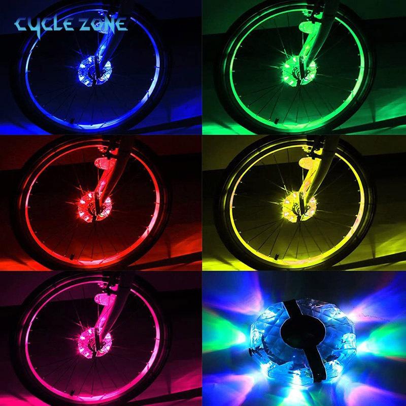 Bicycle Spoke Light Bike Wheel Lights LED Rechargeable Bike Scooter Warning Lamp RGB Colorful Night Cycling Signal Lamp