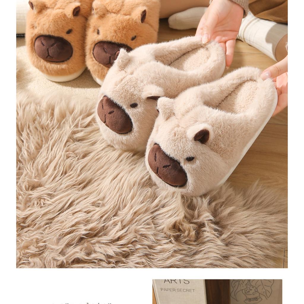 Мао Мао Тапочки для осени и зимы, на толстой подошве для ношения на улице, теплые для домашнего использования в помещении, хлопковые тапочки с мысками