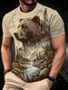 Модные Мужские Футболки с Графикой Коричневого Медведя, Короткий Рукав, Круглый Вырез, 3D Печать, Уличная Одежда, Оверсайз, Y2k, Летняя Одежда для Мужчин