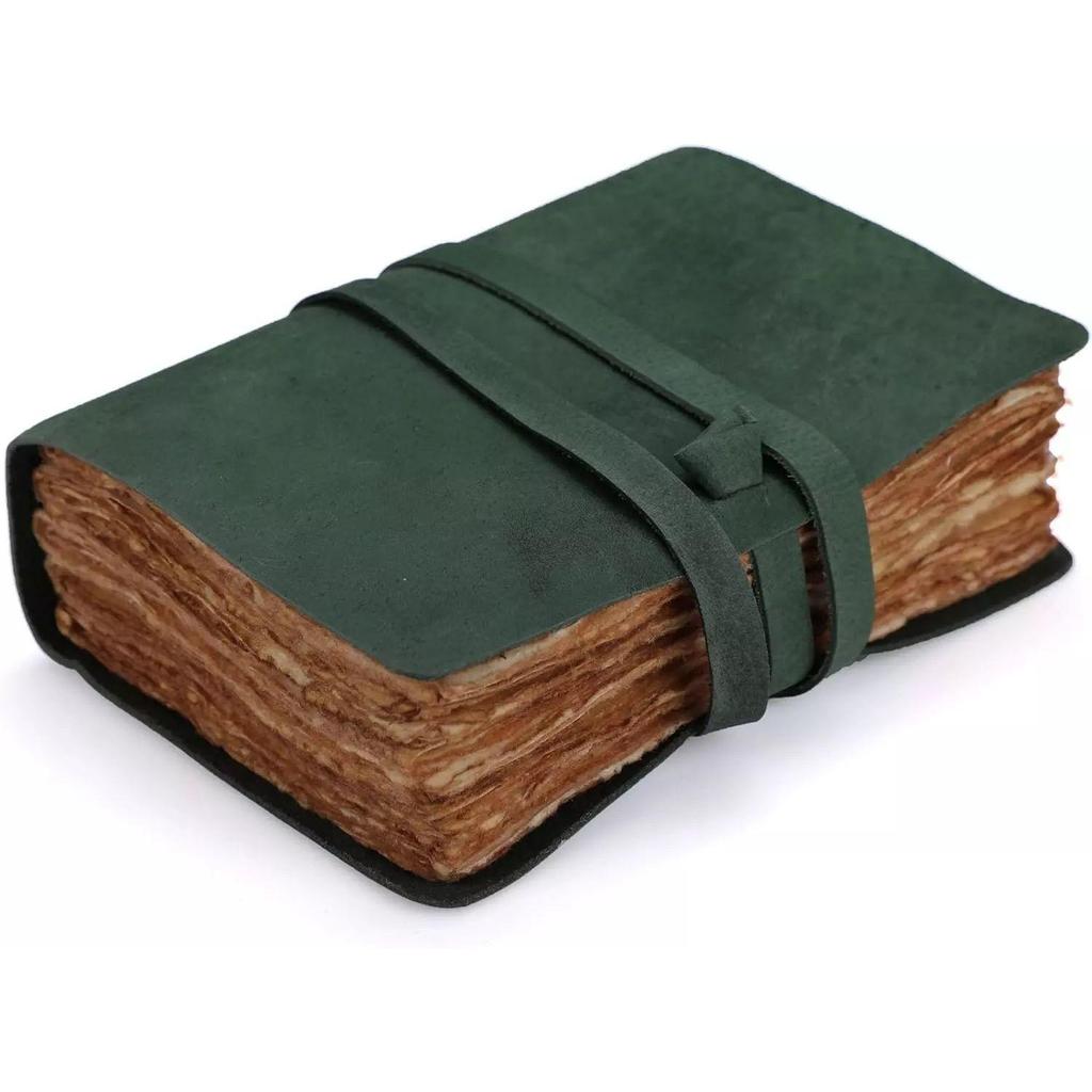 Винтажный журнал для записей в кожаном переплете, 240 страниц, 7 X 5 дюймов, необработанный край