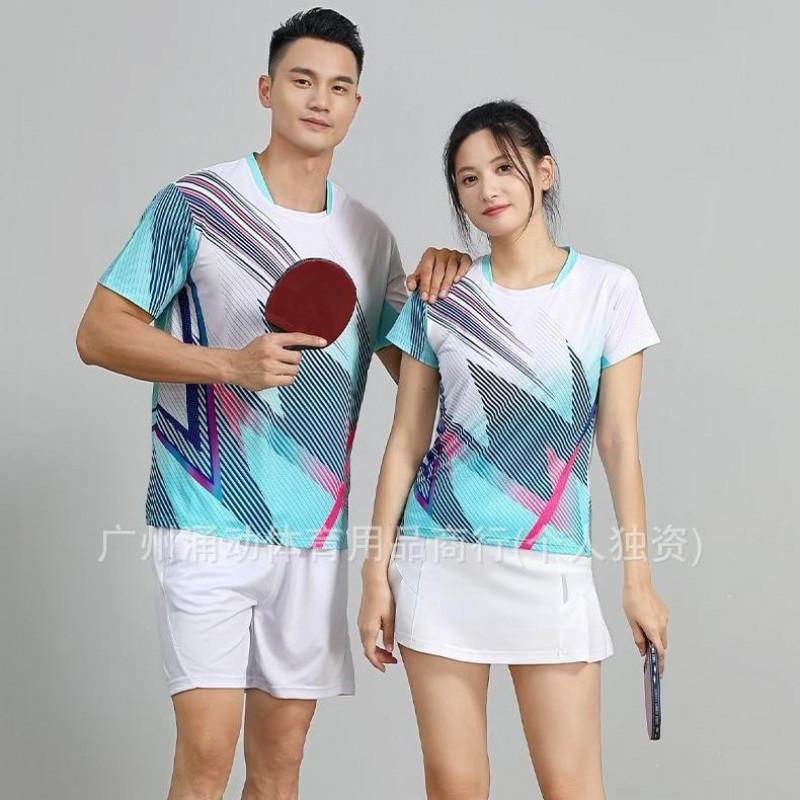 Quick-Dry Breathable Badminton Shirt Training Competition Unisex Sport T-Shirt Tennis Pickleball Volleyball