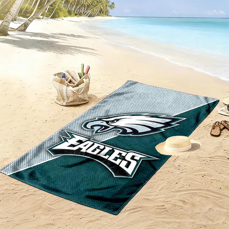 Philadelphia Eagles Print Beach Towel, Large Soft Quick Dry Towel for Beach Camping Swimming