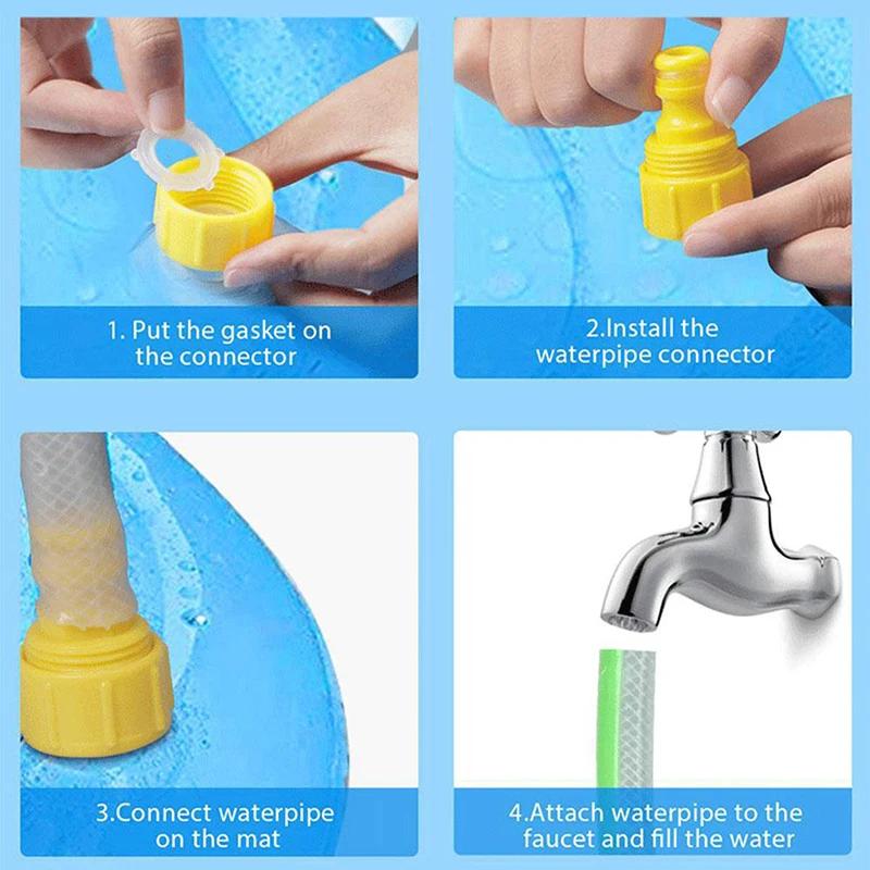170cm Summer Pet Swimming Pool Dog Splash Sprinkler Pad Inflatable Mat Cooling Dogs Outdoor Play Water Mat Toys for Pet Children