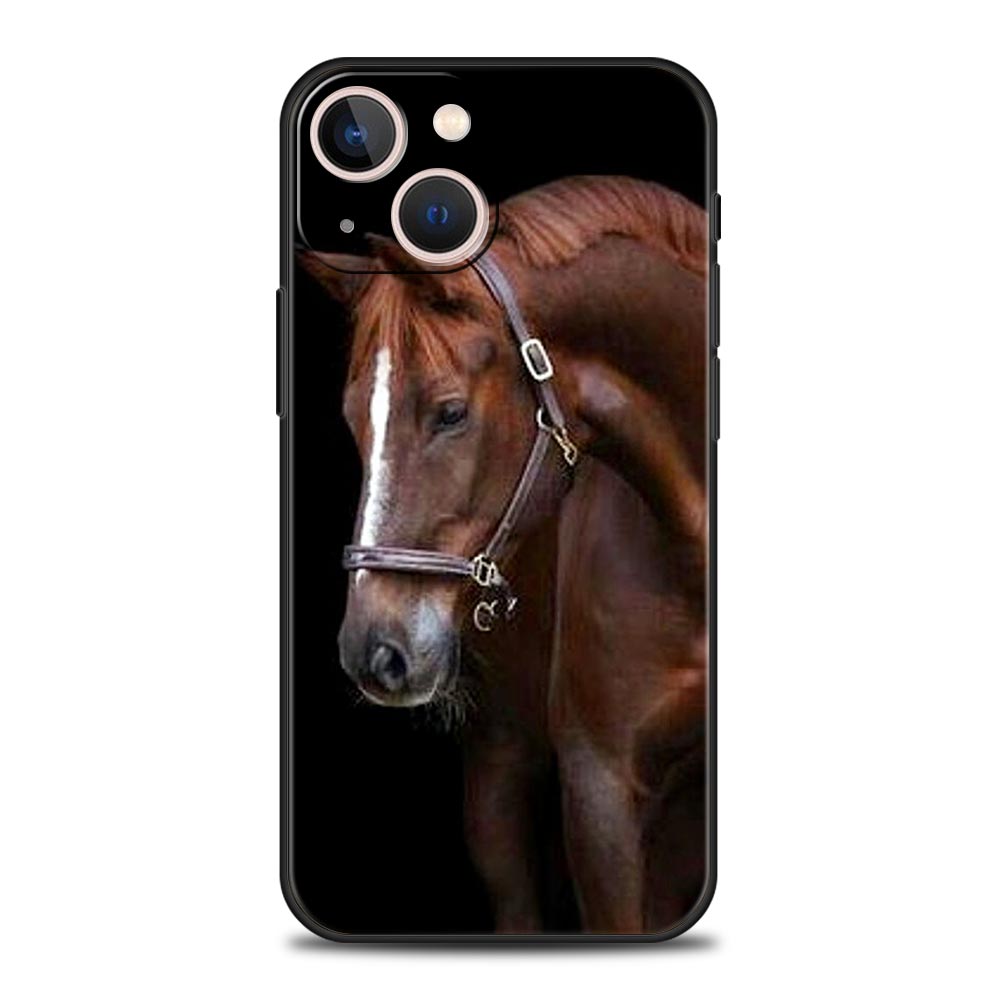 Чехол для телефона с лошадью для iPhone 17 16 15 Pro Max 11 12 13 14 7 8 Plus SE 2020 X XR XS Мягкий Черный