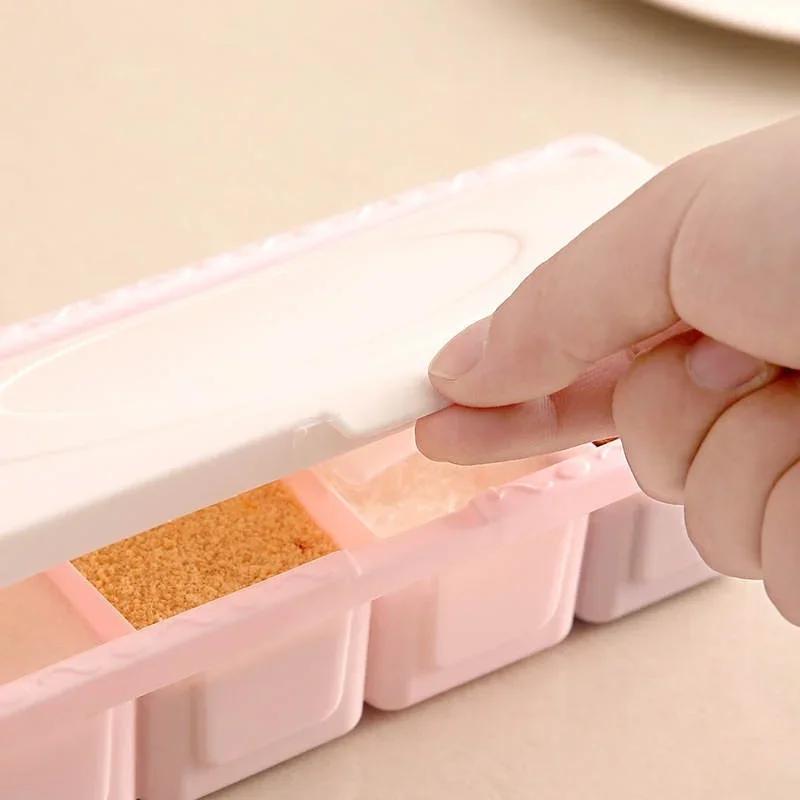 Multiple Colors Plastic Seasoning Box Suitable Make Food Cook Seasoning Storage Box Household Dustproof Seasoning Accessories