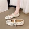 Hollow Mary Jane Shoes Women's Summer New One-pedal Flat-bottomed Comfortable Retro Hole Sandals Doudou Single Shoes