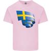 Curled Swedish Flag Sweden Day Football Unisexs Light Cotton TShirt