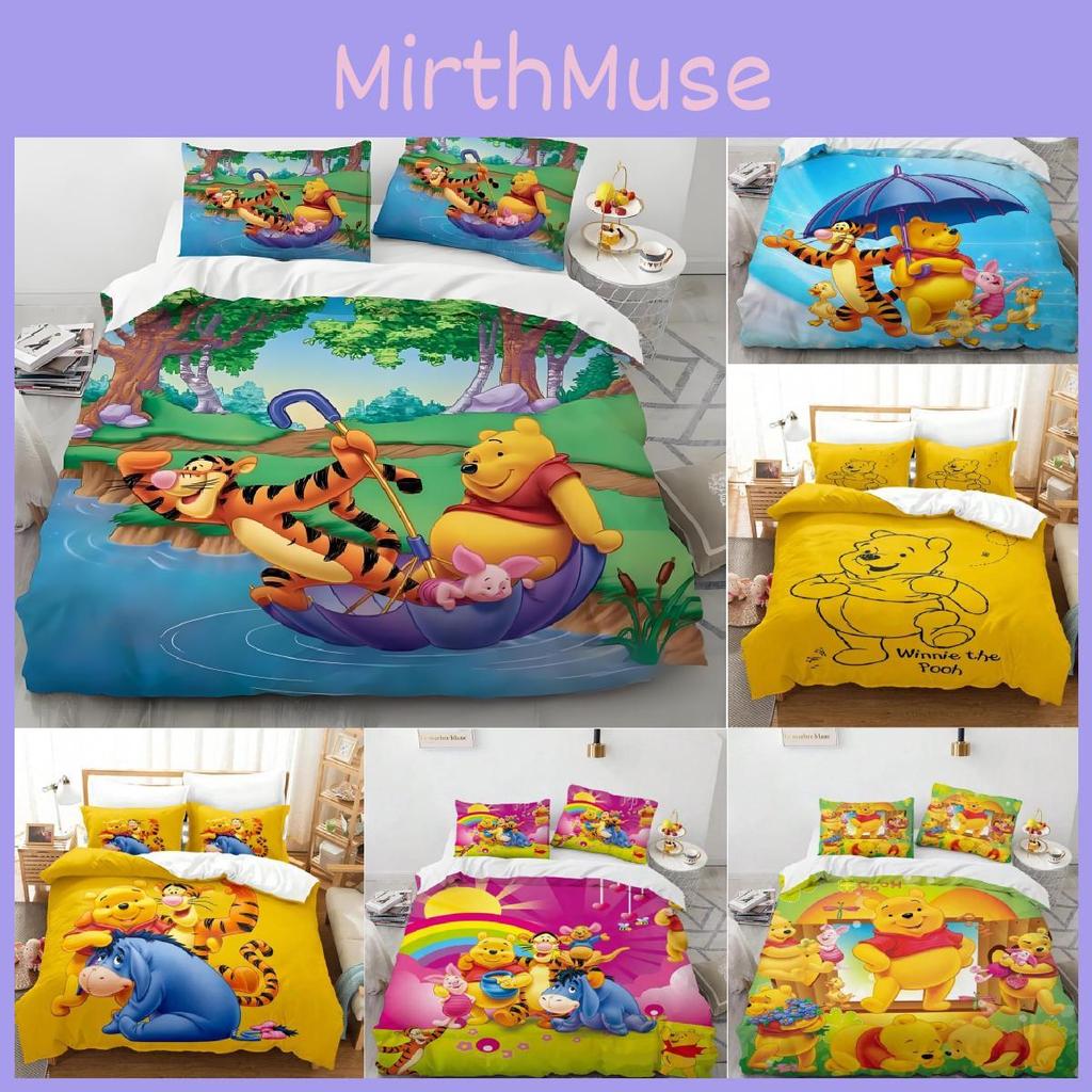 Pooh Bear Children Bedding Set With Active Dyeing For Toddler Bed Decor