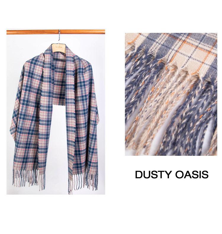 Осенне-зимний шарф, женский клетчатый шарф с кисточками, шаль