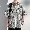 New Hawaiian Floral Beach Short-sleeved Shirt Men's Summer Thin Ice Silk Seaside Vacation Shirt Casual