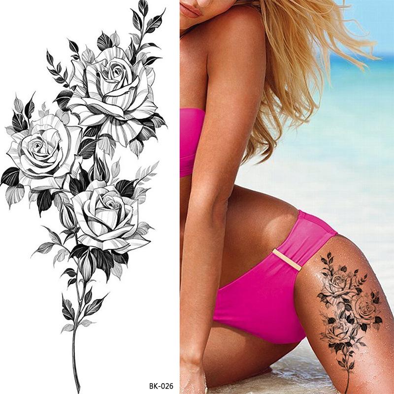 Dark Butterfly Sexy Waterproof Temporary Tattoo Sticker India Women Back Waist Flash Tatoo Girl Body Art Fake Tattoos Realistic