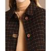 Women's Elegant Plaid Wool Blend Short Coat