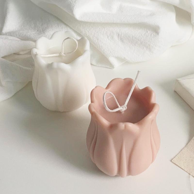 Oversized 3D Tulip Flower Silicone Mold DIY Aromatherapy Candle Gypsum Soap Hand Fondant Cake Baking Mold Home Decoration Craft