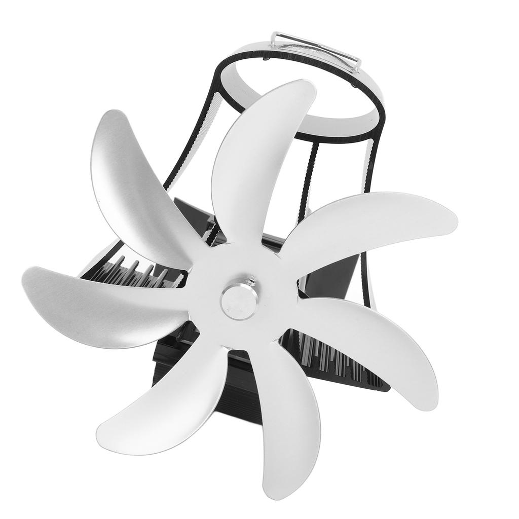 Вентилятор для дровяной печи, трубчатый вентилятор для камина, 7 лопастей, вентилятор для печи на дымоходе, бесшумные двигатели, работающие на тепле, дровяной