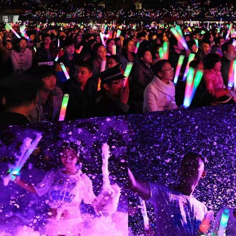 Массовые красочные светодиодные светящиеся палочки Rgb светодиодные светящиеся пенопластовые палочки Cheer Dark Tube Light поставки для дня рождения, свадьбы, вечеринки