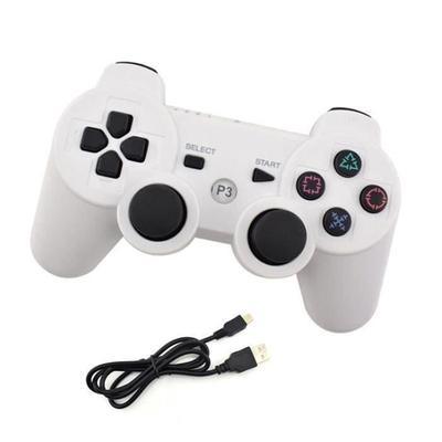 Контроллер Dualshock Ps3 без провода, двойная вибрация, 6 осей(Шесть осей) для контроллера PS3 (белый)