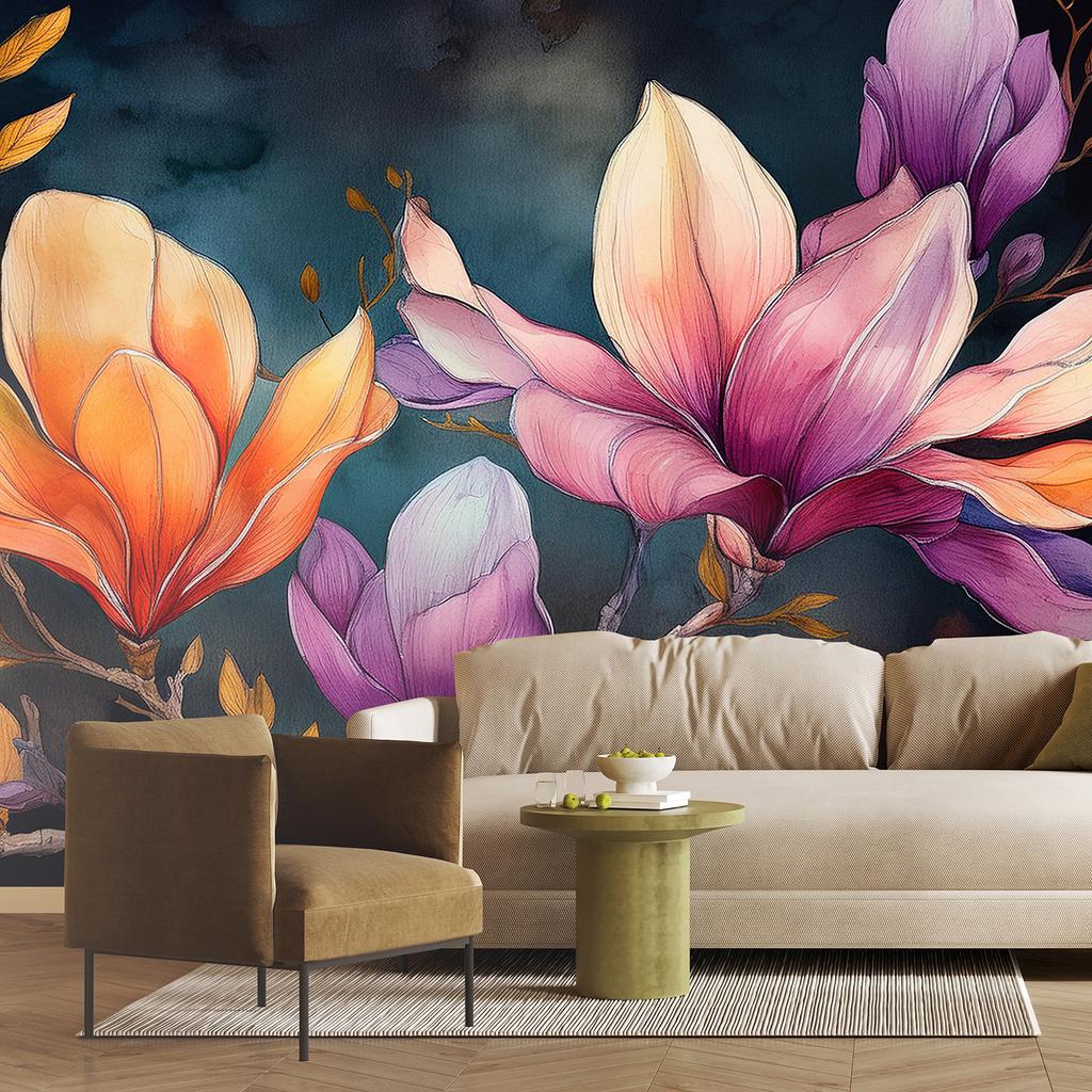 Wallpaper Painted Magnolia Petal