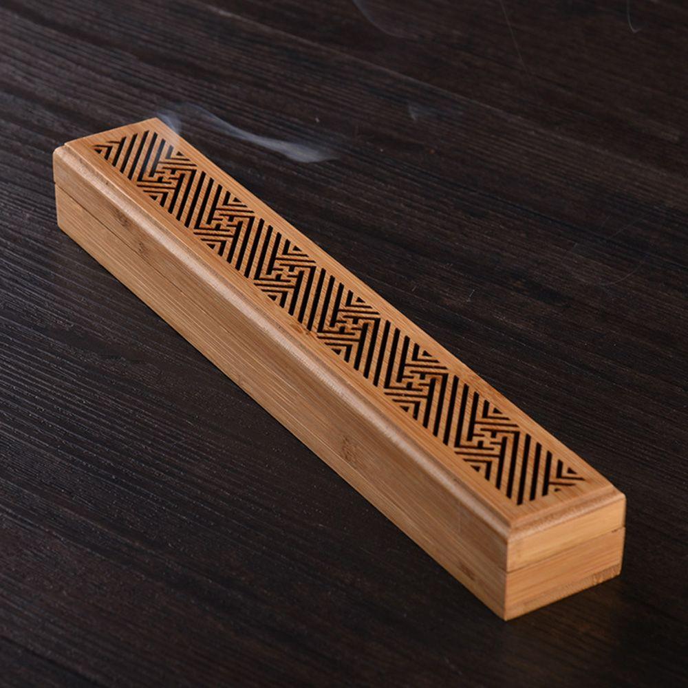 Aromatherapy Desktop Ornament Hollow carved Incense Holder Censer Ash Catcher Bamboo Incense Box