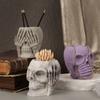 Skull Resin Gypsum Mold DIY Halloween Ear Covering Eye Covering Mouth Skull Flower Pot Storage Box Mold Casting Holiday Gifts