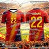 Spanish-style Summer 3D Printed  Football Jersey T-shirt Loose and Comfortable Recommended for Sports Wear
