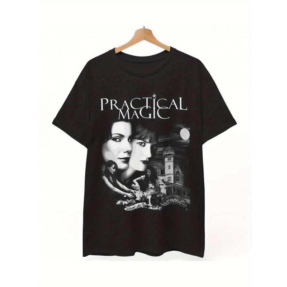Retro Gothic Witch Girl Pure Cotton Tshirt Summer New Style Unisex Casual Fashion Tshirt