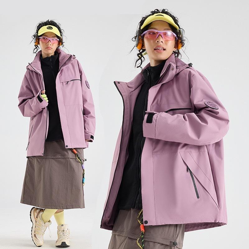 Женская куртка для активного отдыха, костюм для хайкинга, флисовая подкладка, ветрозащитная и водонепроницаемая куртка три-в-одном, мужская, на заказ