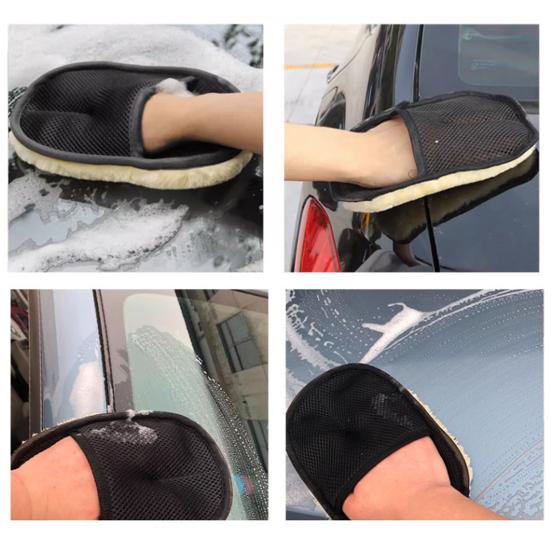 Перчатки для мытья автомобиля из искусственной шерсти, утолщенные плюшевые перчатки для чистки автомобиля, салфетка для чистки автомобиля с мягкой щетиной, многофункциональная автомобильная щетка для полировки