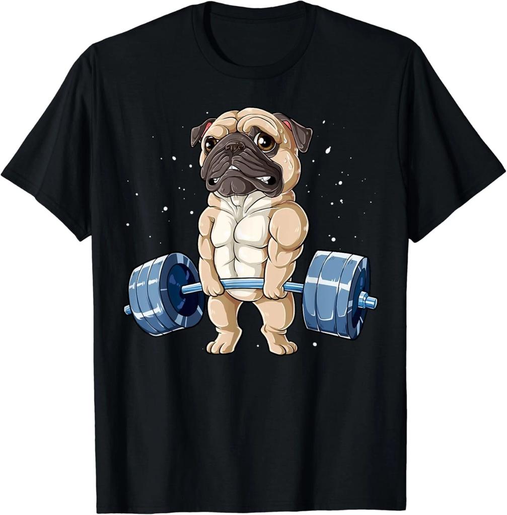Pug Weightlifting Funny Deadlift Men Fitness Gym Workout Tee Gift Unisex T-Shirt