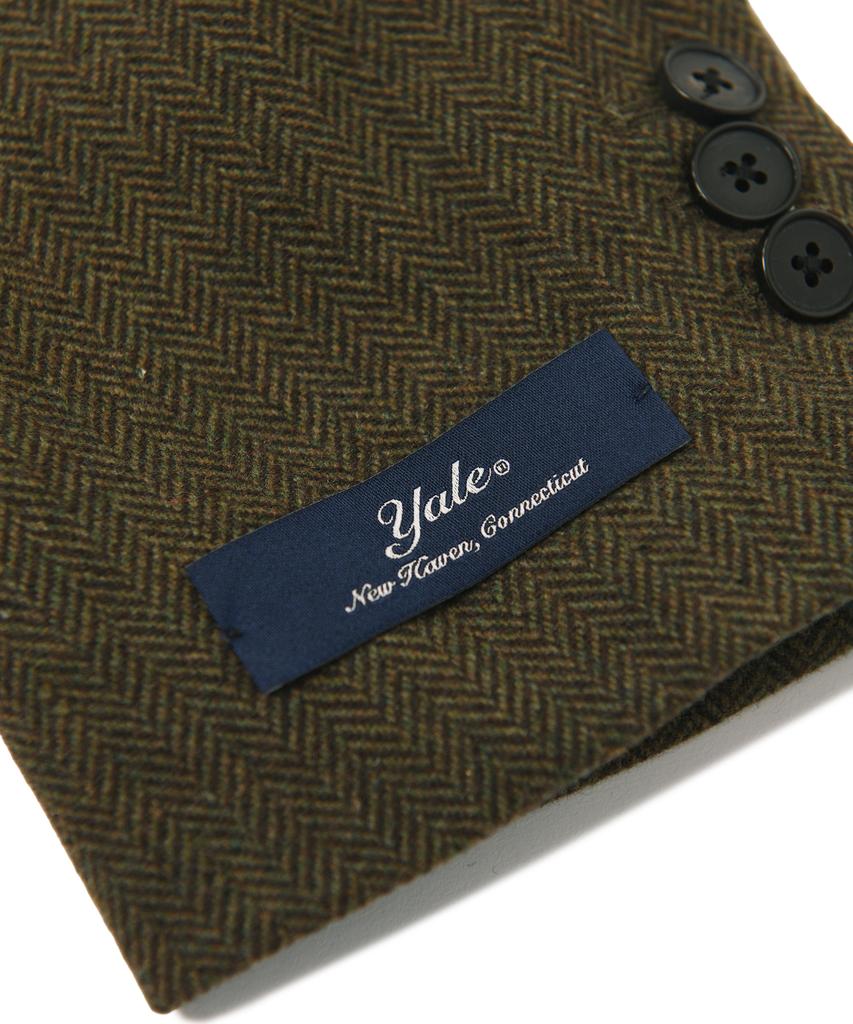 Шерстяной пиджак Yale Heritage_Коричневая елочка