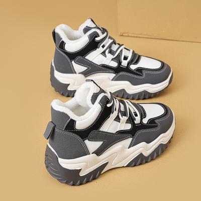 Обувь для папы, женская, 2024, новая осенняя, с высоким берцем, спортивная обувь, студенческая, плюшевая