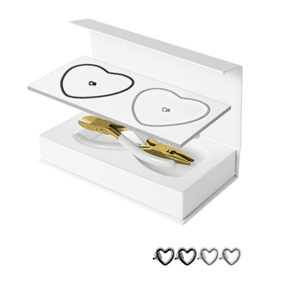 1 Набор для перманентного браслета включает 2 браслета, 4 кнопки-сердечка, 2 плоскогубца для изготовления вечных украшений