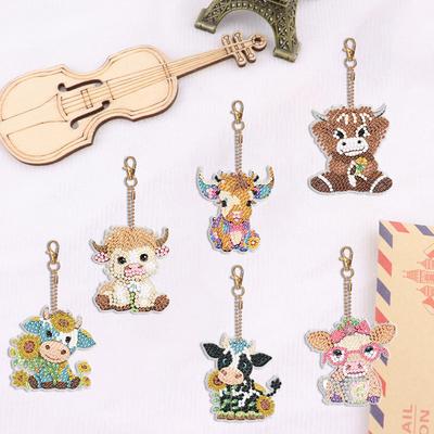 6 шт. Брелок Алмазная Мозаика Маленький Слон Двусторонний Брелок-Подвеска с Стразами Телёнок для Взрослого Кошелька Сумки Декор