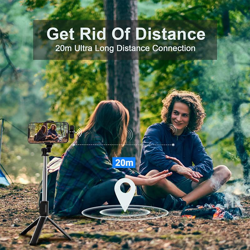 Беспроводной петличный микрофон, портативный мини-микрофон, шумоподавление, аудио- и видеозапись для iPhone, игр на Android, прямая трансляция