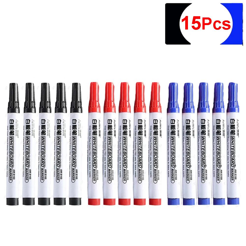 New 50-5pcs Erasable Whiteboard Marker Pen Teaching Chalk Tool Blackboard Marker for Office School Art Stationery Black/Red/Blue