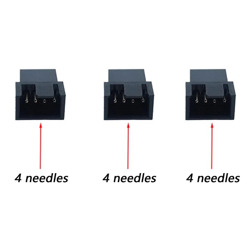 Durability 4Pin Computer Fan Power Extension Cord Splitter Supports 3pcs 3pin/4pin Fan for MultiDevice Thermal Management