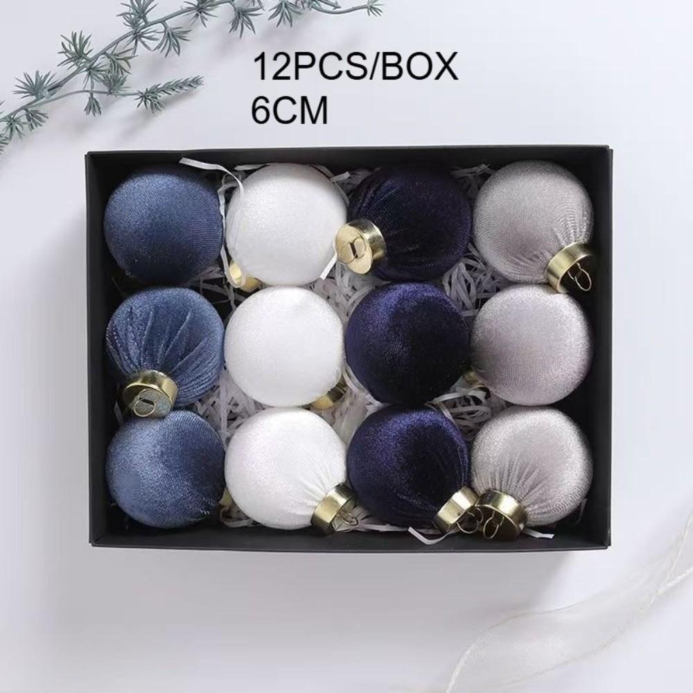 12 шт./НАБОР 6 см Бархатные Рождественские Шары Набор Пластиковый Фестиваль Рождество Флокированные Шары Подвеска Бархатный Красный Зеленый