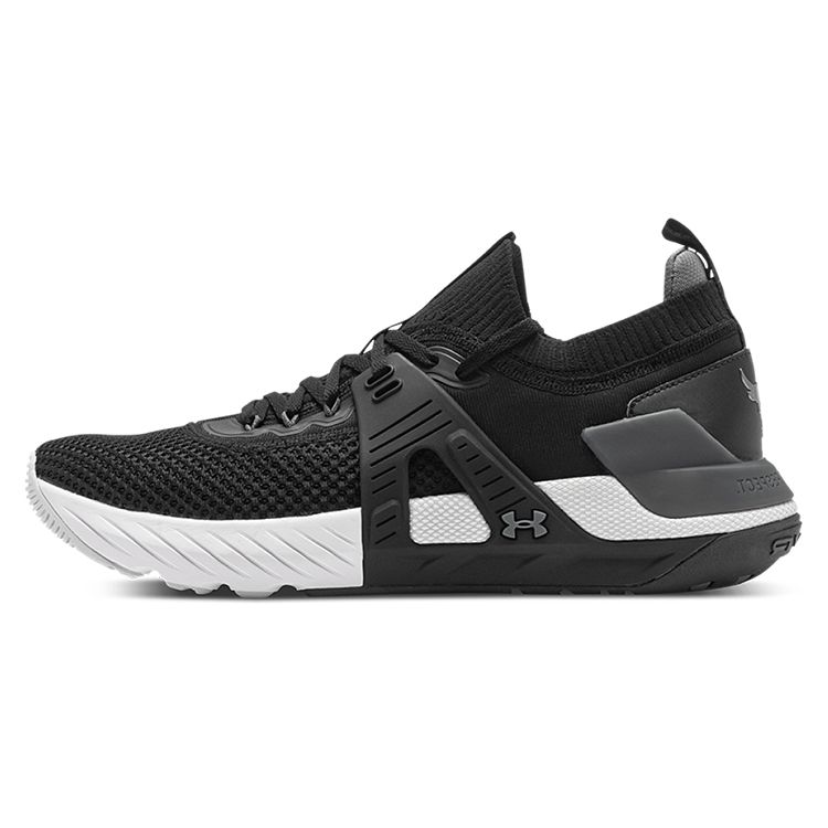 Under Armour Project Rock 4 Black Men Sneakers White Grey 3023695-001
