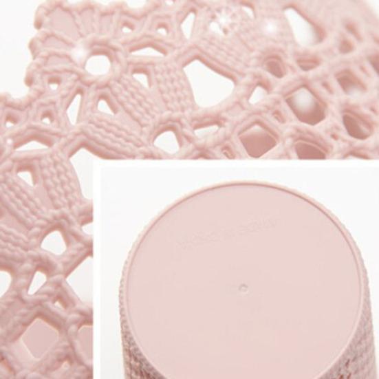 Plastic Hollow Flower Cylinder Pen Pencil Brush Holder Storage Desktop Organizer