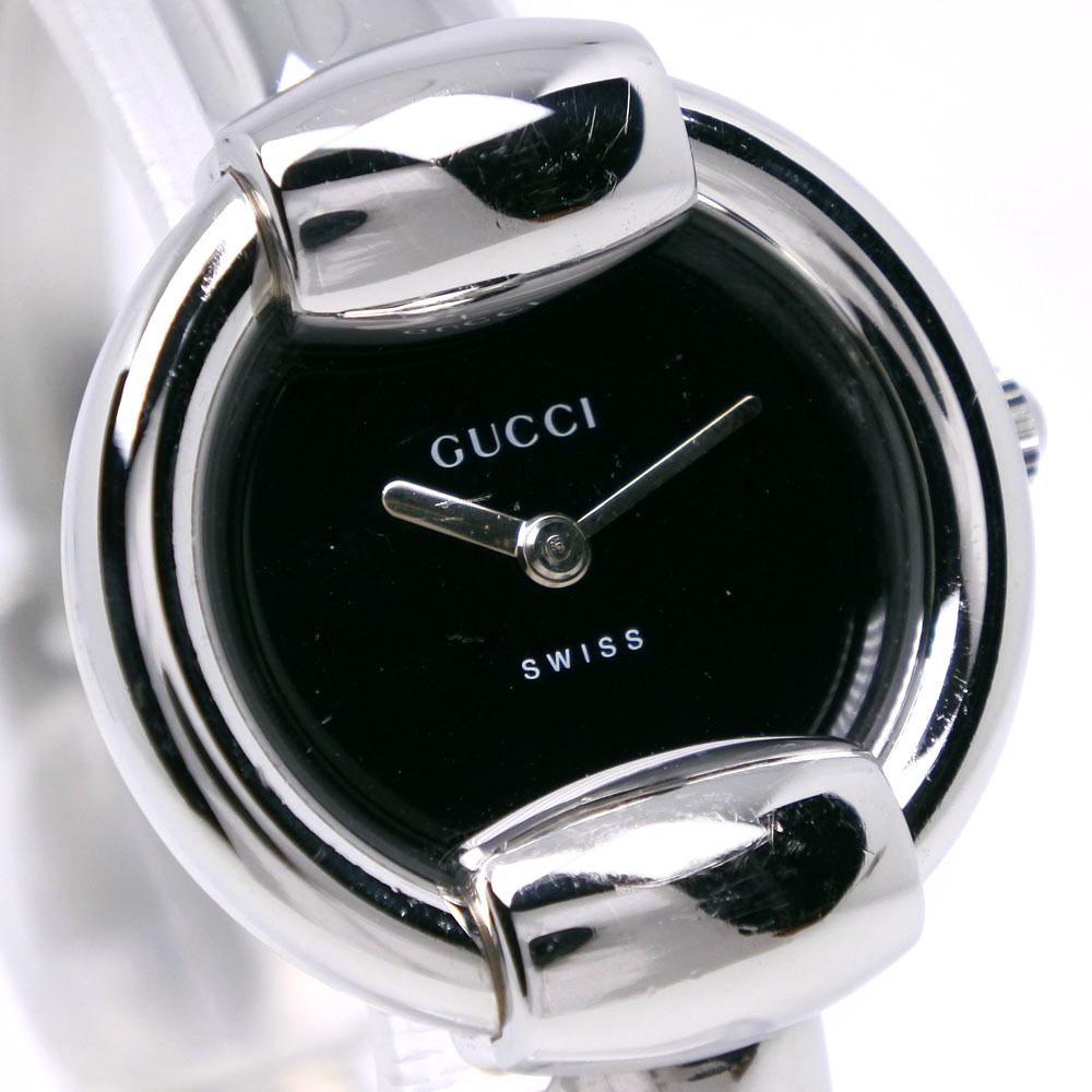 GUCCI Watches 1400L blackDial Stainless Steel Quartz Analog display Women Used