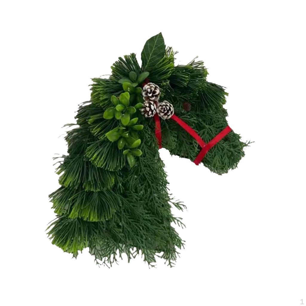 Horse Head Christmas Wreath Ornaments Xmas for Hotel Fireplace Office