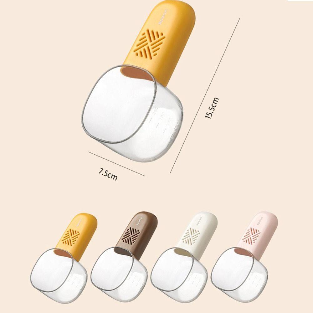 PET Household Food Spoon with Scale Grains Digging Noodle Scoop Cartoon Kitchen Rice Scoop