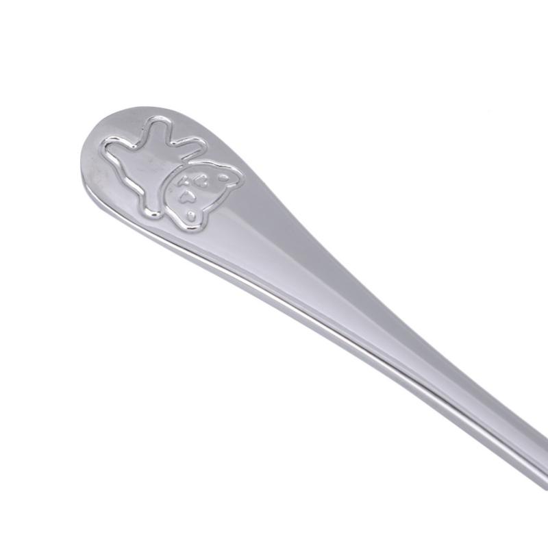 Stainless Steel Cartoon Bear Fork and Spoon Children Portable Tableware Table Knife Fork and Spoon Tea Spoon Gift Set