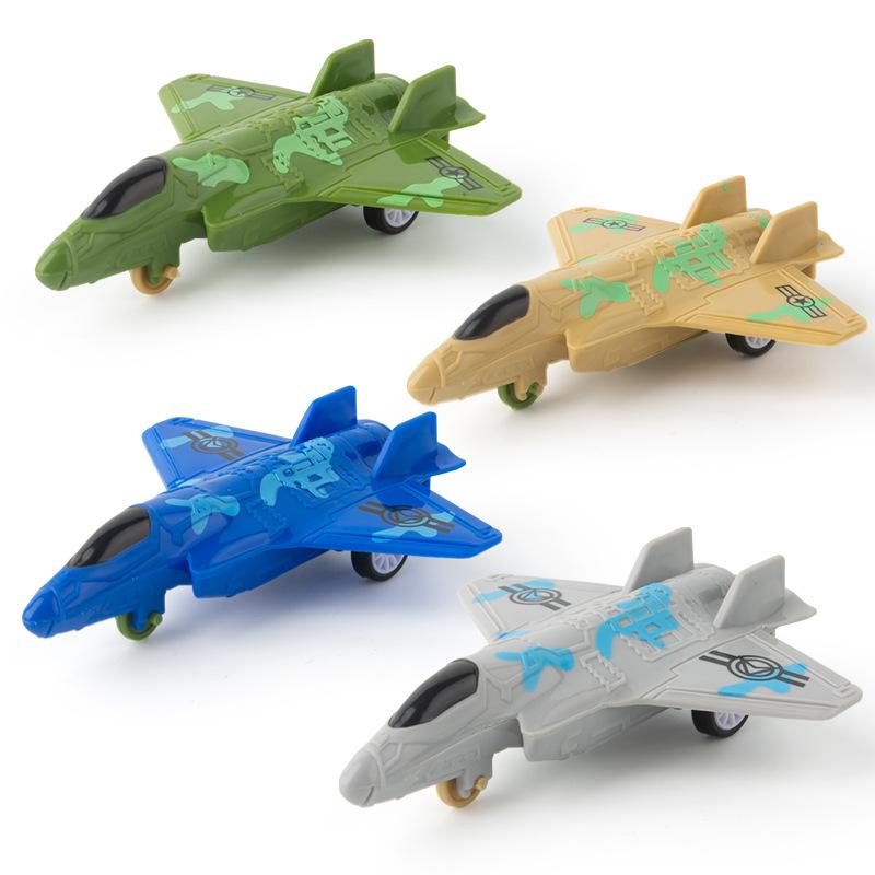 Pull Back Inertia Plane Children's Plastic Toy Fighter Model Creative Giveaway Airliner Set