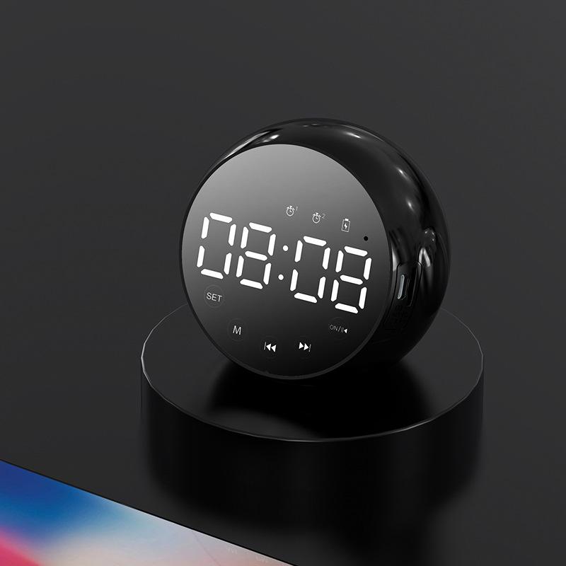 Table Clock Bluetooth Wireless Audio Mini LED Mirror Digital Alarm Clock Temperature Weekend Display Desk Clock