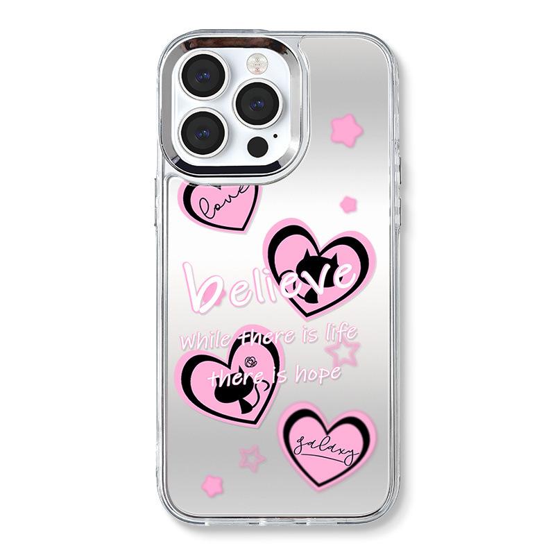 Зеркальный чехол Zhitai 3-в-1 для iPhone 15 Pro Max, Apple 14, 13 Pro, XS, XR и 12 с браслетом.