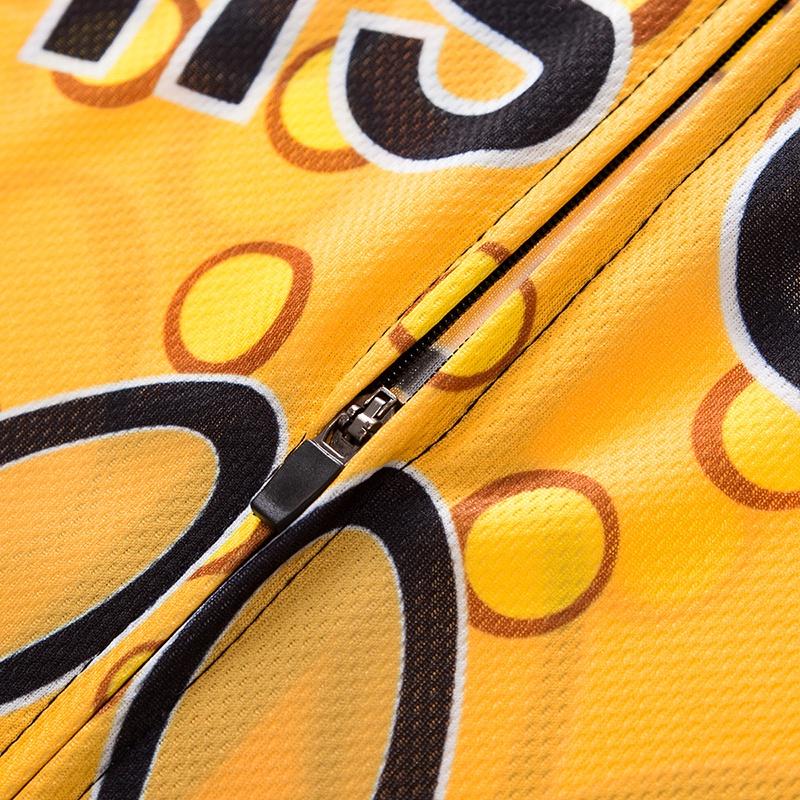 Sleek And Modern Men's Cycling Jersey Black Yellow Suitable For All Occasions