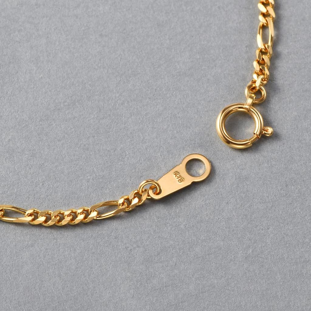 K18 18K Gold Figaro Chain Anklet Width Selectable Size Pull Ring Unisex Chain Size 24cm [Speranza] 2.1mm